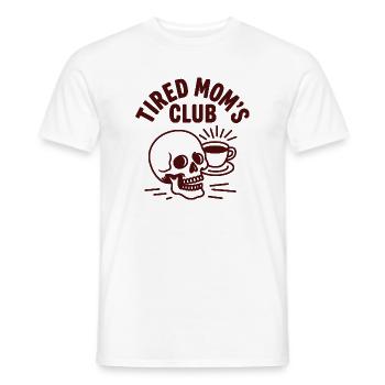 Tired Moms Club Retro Coffee Skull Mom - Men's T-Shirt - white - Front - AI Model Male 178 dark (178cm)