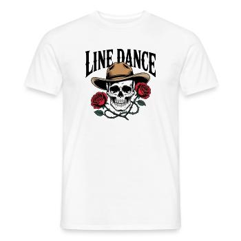 Line Dance Skull with Cowboy Hat Roses - Men's T-Shirt - white - Front - AI Model Male 178 dark (178cm)