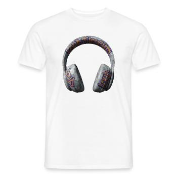 Loud Thoughts Graffiti Headphones - Men's T-Shirt - white - Front - AI Model Male 178 dark (178cm)