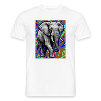 Elefant - Männer T-Shirt - Weiß - Vorne - AI Model Male 178 dark (178cm)