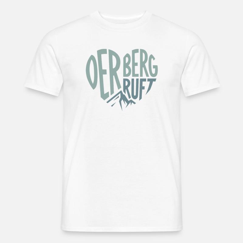Der Berg ruft Herzmotiv Gipfel - Männer T-Shirt - Weiß