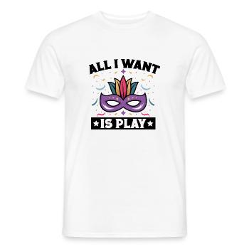 Musical Theatre All I Want Is Play Theater - Men's T-Shirt - white - Front - AI Model Male 178 dark (178cm)