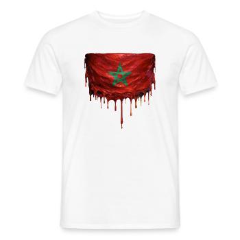 Morocco Flagge Tropfenkunst - Männer T-Shirt - Weiß - Vorne - AI Model Male 178 dark (178cm)