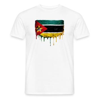 Mozambique Flaggen-Gemälde Tropfen - Männer T-Shirt - Weiß - Vorne - AI Model Male 178 dark (178cm)