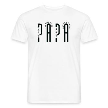 Minimalist PAPA - Black Typo Design - Männer T-Shirt - Weiß - Vorne - AI Model Male 178 dark (178cm)