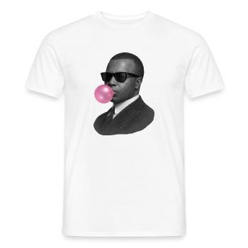 Scott Joplin with sunglasses and bubblegum - Men's T-Shirt - white - Front - AI Model Male 178 dark (178cm)
