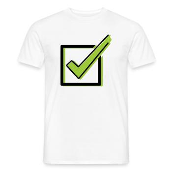 Häkchen Checkliste Box Comic - Männer T-Shirt - Weiß - Vorne - AI Model Male 178 dark (178cm)