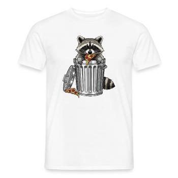 Course de pizza au raton laveur - T-shirt homme - blanc - Devant - AI Model Male 178 dark (178cm)