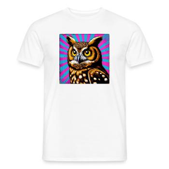 Eule - Männer T-Shirt - Weiß - Vorne - AI Model Male 178 dark (178cm)