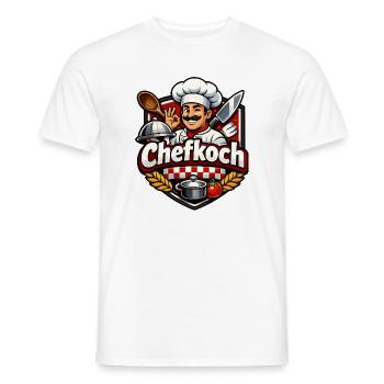 Chefkoch Cartoon Motiv Küchenheld - Männer T-Shirt - Weiß - Vorne - AI Model Male 178 dark (178cm)