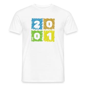 25. Geburtstag Farbige Patches since 05/2001 - Männer T-Shirt - Weiß - Vorne - AI Model Male 178 dark (178cm)