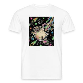 Dicker Weltraum Mops - Männer T-Shirt - Weiß - Vorne - AI Model Male 178 dark (178cm)