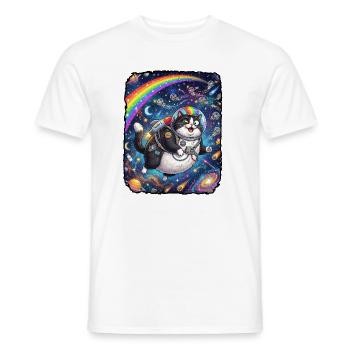Univers du Chat Fou - T-shirt homme - blanc - Devant - AI Model Male 178 dark (178cm)