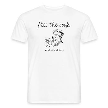 Kiss the Cook - Men's T-Shirt - white - Front - AI Model Male 178 dark (178cm)