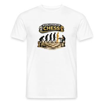 Evolution des Schachs - Männer T-Shirt - Weiß - Vorne - AI Model Male 178 dark (178cm)