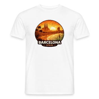 Barcelona Spanien Sunset Skyline - Männer T-Shirt - Weiß - Vorne - AI Model Male 178 dark (178cm)