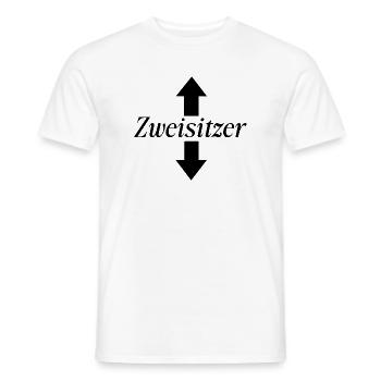 ZWEISITZER Shirt | Funny Minimalist Arrow Meme Tee - Männer T-Shirt - Weiß - Vorne - AI Model Male 178 dark (178cm)