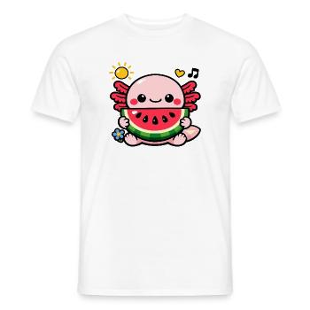 Kawaii Melons Axolotl Design - T-shirt homme - blanc - Devant - AI Model Male 178 dark (178cm)