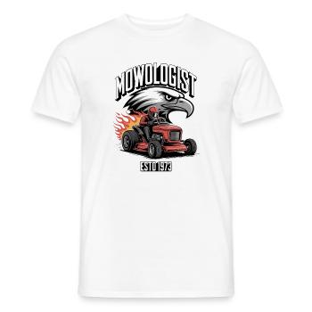 Course de tracteurs à pelouse Course de tondeuses à gazon - T-shirt homme - blanc - Devant - AI Model Male 178 dark (178cm)