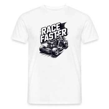 Course de tracteurs à pelouse Course de tondeuses à gazon - T-shirt homme - blanc - Devant - AI Model Male 178 dark (178cm)