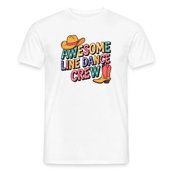 Line Dance Crew Western - Men's T-Shirt - white - Front - AI Model Male 178 dark (178cm)