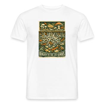 Genie unter der Erde | Myzel Mykologie - Männer T-Shirt - Weiß - Vorne - AI Model Male 178 dark (178cm)