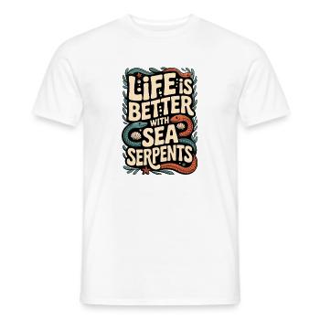 Besser mit Seeschlangen | Ozean Mythos - Männer T-Shirt - Weiß - Vorne - AI Model Male 178 dark (178cm)