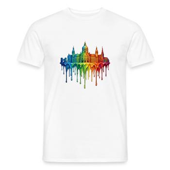 Hanover with colorful gradient color - Men's T-Shirt - white - Front - AI Model Male 178 dark (178cm)