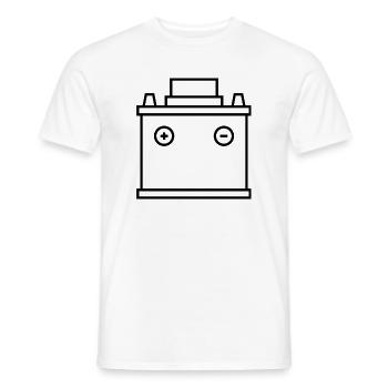 Autobatterie - Männer T-Shirt - Weiß - Vorne - AI Model Male 178 dark (178cm)
