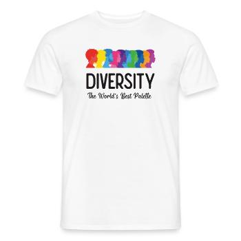 LGBT Pride Month - Diversity. The World's Best Pal - Men's T-Shirt - white - Front - AI Model Male 178 dark (178cm)