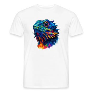 Bearded Dragon Geometric Style Low Poly Blue - Men's T-Shirt - white - Front - AI Model Male 178 dark (178cm)