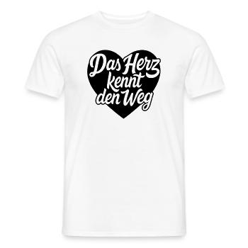 Das Herz kennt den weg Herzdesign - Männer T-Shirt - Weiß - Vorne - AI Model Male 178 dark (178cm)