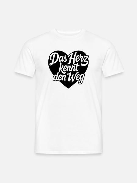 Das Herz kennt den weg Herzdesign - Männer T-Shirt - Weiß