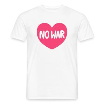 Graphique de paix sans cœur de guerre - T-shirt homme - blanc - Devant - AI Model Male 178 dark (178cm)