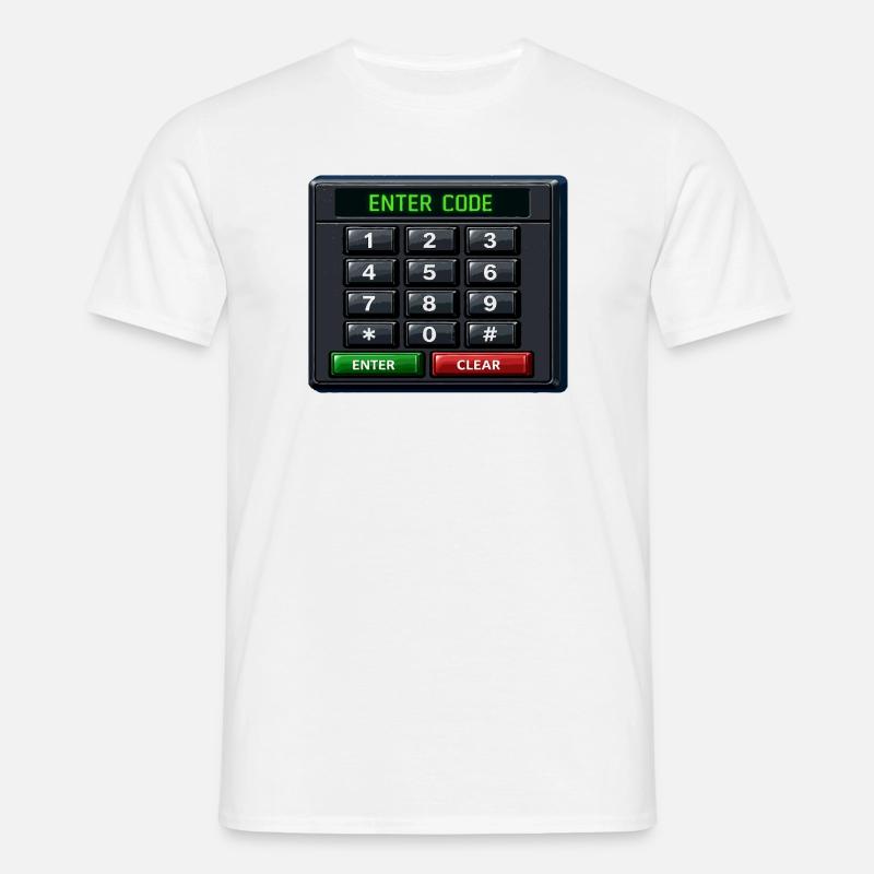 Geben Sie Code Keypad Neon ein - Männer T-Shirt - Weiß