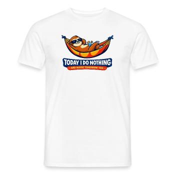 Fauler Tag in der Hängematte - Männer T-Shirt - Weiß - Vorne - AI Model Male 178 dark (178cm)