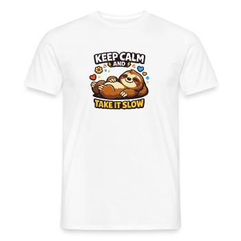 Sloth Rest Take It Slow - Men's T-Shirt - white - Front - AI Model Male 178 dark (178cm)