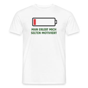 Batterie leer Motivation rar - Männer T-Shirt - Weiß - Vorne - AI Model Male 178 dark (178cm)