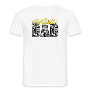 Camo Softball Dad PNG, Vatertagsdesign - Männer T-Shirt - Weiß - Vorne - AI Model Male 178 dark (178cm)
