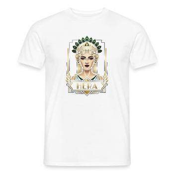 Héra, Reine des Dieux, Art déco - T-shirt homme - blanc - Devant - AI Model Male 178 dark (178cm)