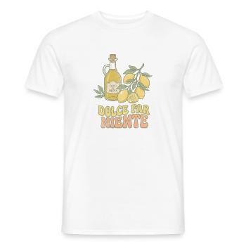 Dolce Far Niente Zitronen Olivenöl - Männer T-Shirt - Weiß - Vorne - AI Model Male 178 dark (178cm)
