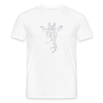 Girafe drôle à la langue - T-shirt homme - blanc - Devant - AI Model Male 178 dark (178cm)