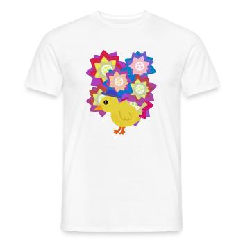 Kunterbunte Mandala-Ente Küken Huhn Kinder - Männer T-Shirt - Weiß - Vorne - AI Model Male 178 dark (178cm)