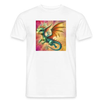 Drache - Männer T-Shirt - Weiß - Vorne - AI Model Male 178 dark (178cm)