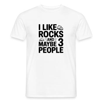 J’aime les pierres et peut-être trois personnes - T-shirt homme - blanc - Devant - AI Model Male 178 dark (178cm)