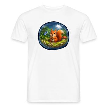 Fairytale squirrel in glass ball - Men's T-Shirt - white - Front - AI Model Male 178 dark (178cm)