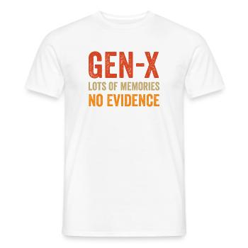 Génération X - beaucoup de souvenirs. Aucune preuve. - T-shirt homme - blanc - Devant - AI Model Male 178 dark (178cm)
