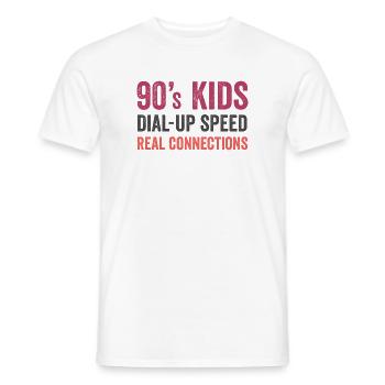 90s Kids – Einwahlgeschwindigkeit. Echte Verbindungen - Männer T-Shirt - Weiß - Vorne - AI Model Male 178 dark (178cm)