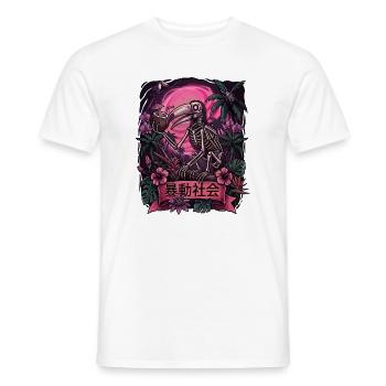 Neon Jungle Skeleton Parrot - Men's T-Shirt - white - Front - AI Model Male 178 dark (178cm)