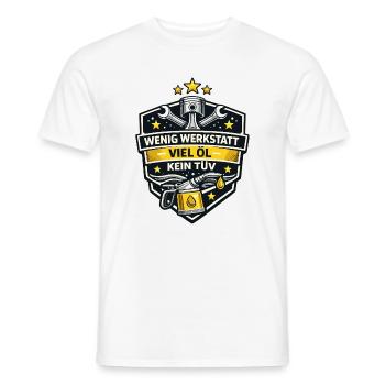 Wenig Werkstatt Viel Öl - Männer T-Shirt - Weiß - Vorne - AI Model Male 178 dark (178cm)